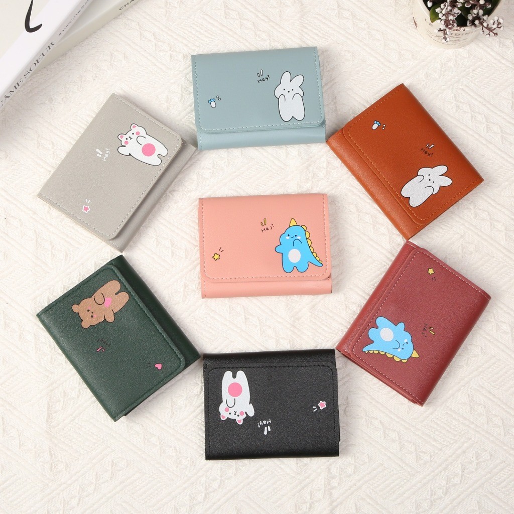 Dompet Lipat Wanita Dompet kartu Dompet koin Dompet Motif Karakter Lucu Dompet Wanita Lucu Dompet Re
