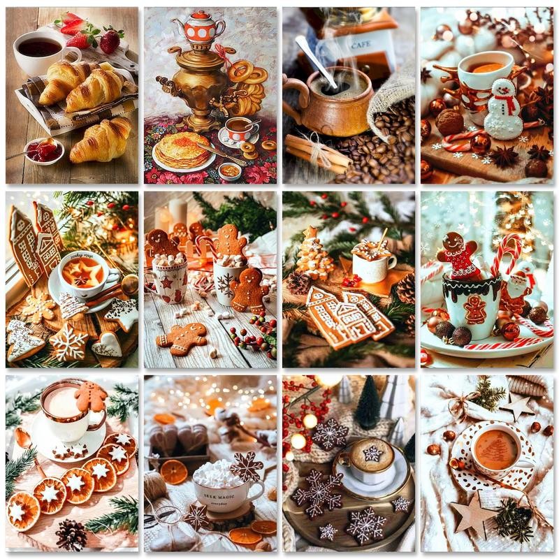 

Paint By Number Kits For Adult With Frame DIY Coffee Oil Painting By Numbers Wall Art Unique Home Decor Gift