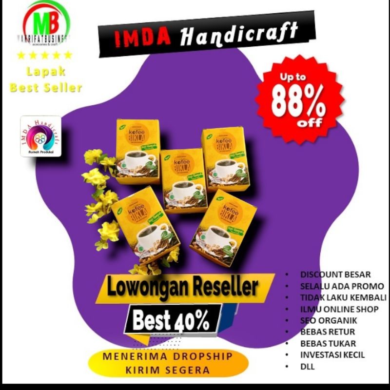 

IMDA HANDICRAFT PAKET 5 PCS KOPI BIKLA KOPI REMPAH kopi Lereng Argopura BOX 20 SACHET