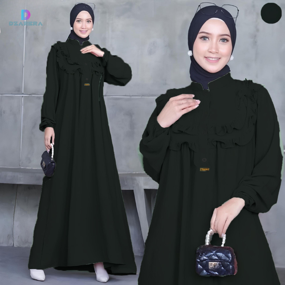 GAMIS HITAM CRINKLE AIRFLOW POLOS BUSUI TERBARU 2025 / GAMIS CRINKLE LD 120