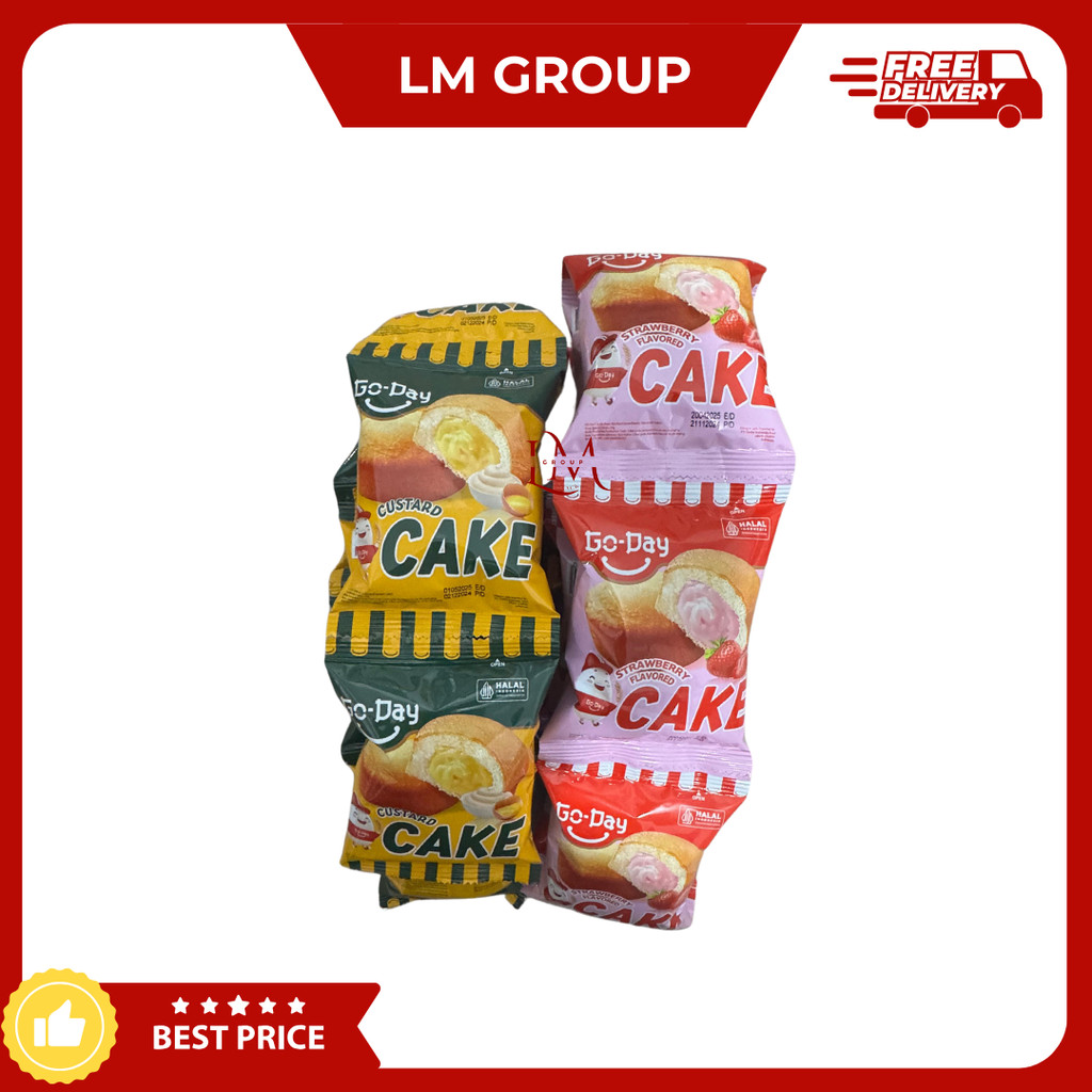 

Bolu GoDay Super Lembut Premium Rasa Stroberi/Custard 1 Renceng isi 10 pcs 25gr