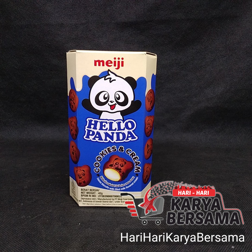 

MAKANAN RINGAN BISKUIT MEIJI HELLO PANDA COOKIES & CREAM 42GR