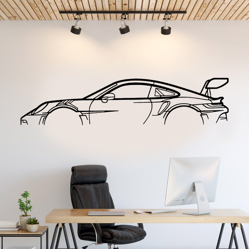 

Car Silhouette Wall Art Sticker Vinyl Home Decor Automotive Service Center Garage Car Beauty Shop Decoration Decals Murals S610