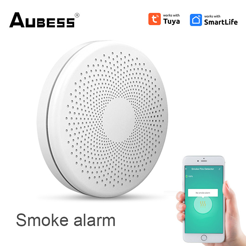 Tuya WiFi Smart Smoke & Carbon Monoxide Fire Detector Alarm Sensor Smart Life Control Smart Home Voi