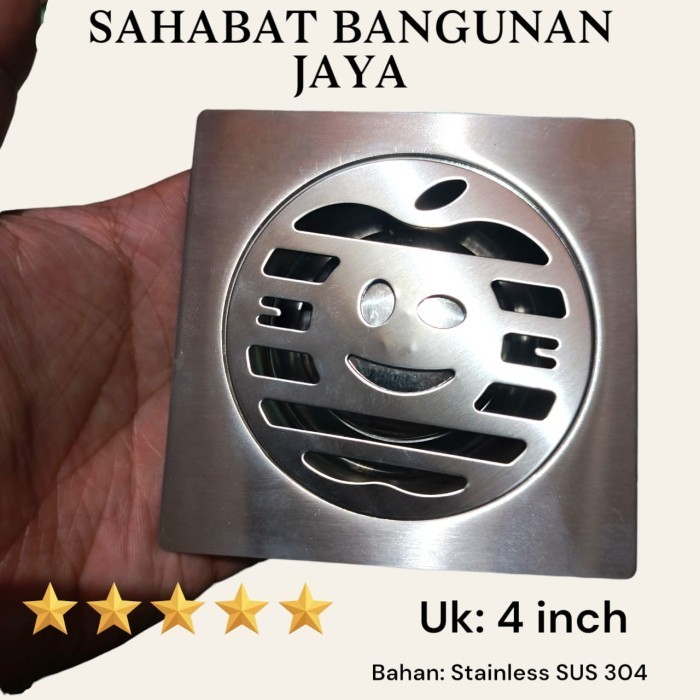 SARINGAN GOT 4" INCH APPLE STAINLESS / FLOOR DRAIN APPLE 4 INCH STAINLESS SUS 304