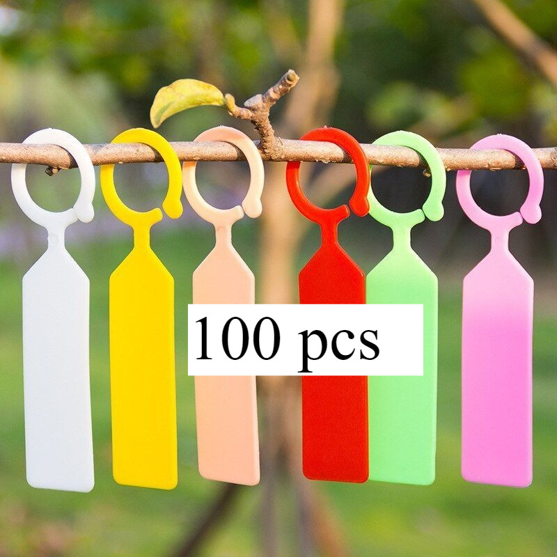 

100 Lembar Label Tanaman Outdoor Waterproof - Tahan Cuaca Panas/Hujan, Warna-Warni + Dapat Ditulis (Untuk Kebun, Pohon Buah, Tanaman Hias, Bonsai)