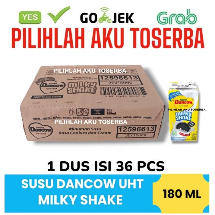 

Susu Dancow UHT MILKY SHAKE COOKIES & CREAM 180 ml - ( HARGA 1 DUS )
