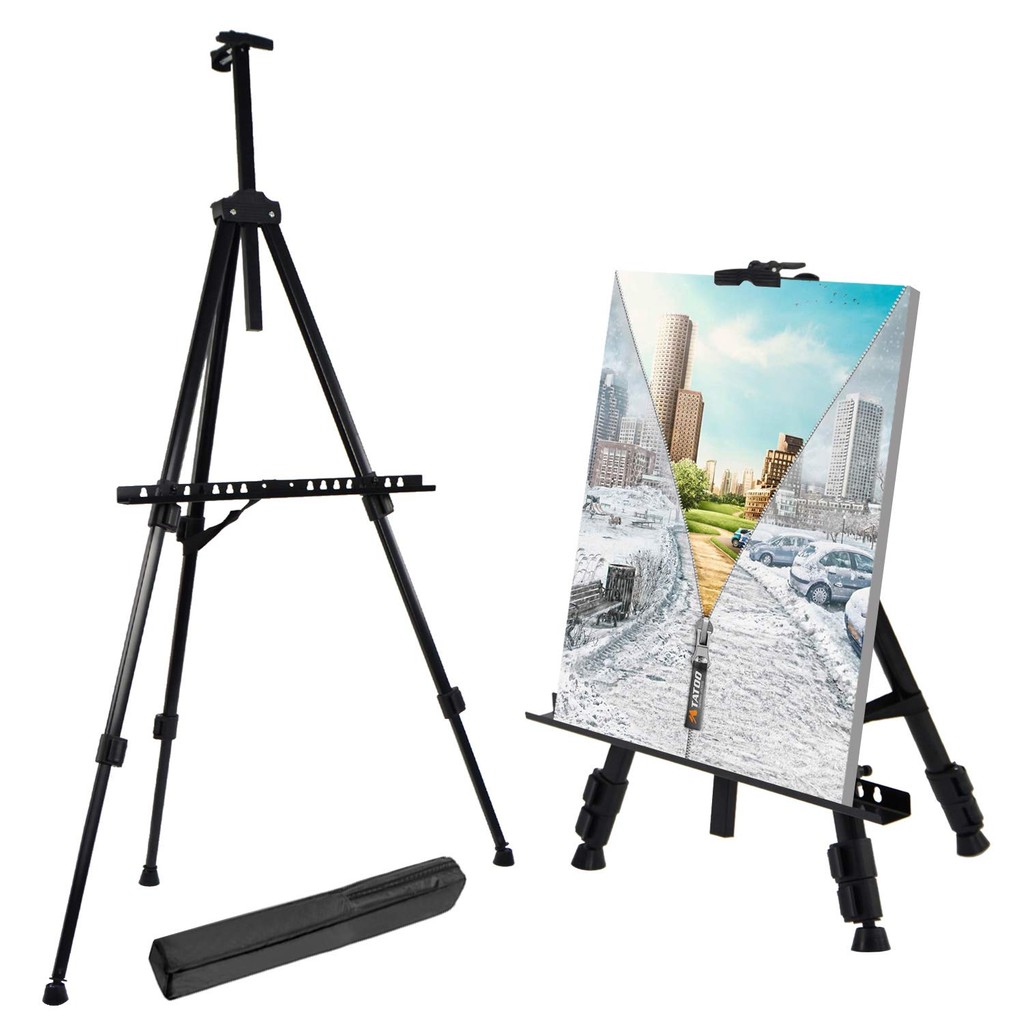 

Collapsible Reinforced Art Easel Stand Metal Tripod Display Easel with Portable Bag for Students Outdoor Painting Sketch Drawing
