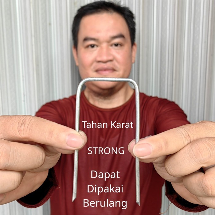 Weedmat Staples Paku Galvanis Rumput Sintetis Terpal Green House