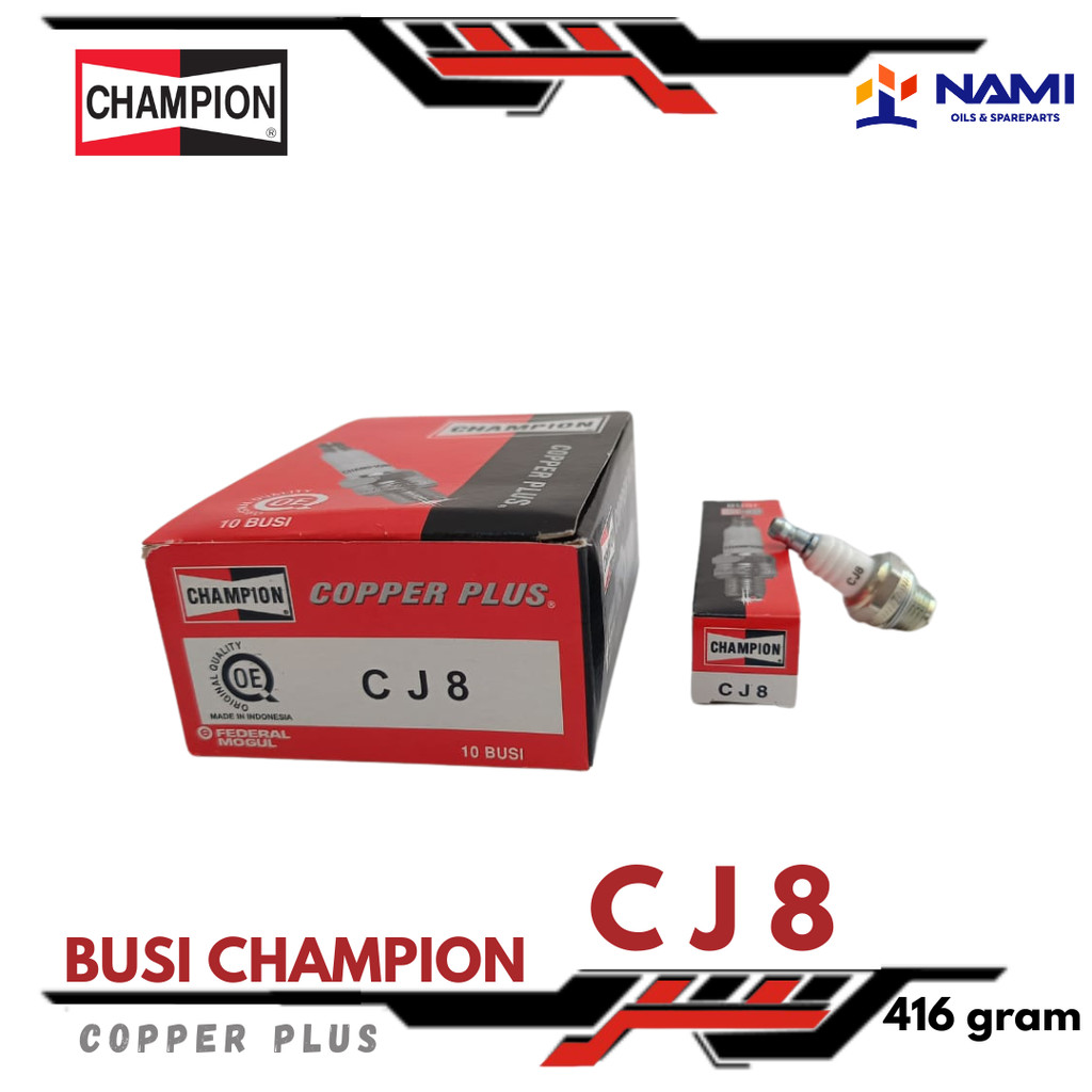 *CHAMPION BUSI CJ8 / CJ 8*  untuk Mesin Potong Rumput  AGRINDO TASCO , TANAKA , YAMAHA , VICTA , HUS