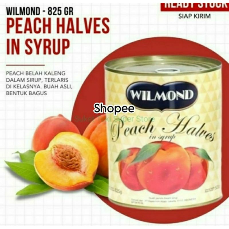 

Wilmond Peach Halves in Syrup Buah Persik Kaleng 825gr