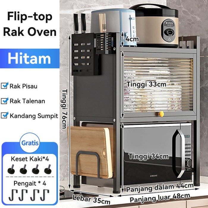 Rak lemari dapur rak microwave rak oven rak piring rak penyimpanan rak - kecil
