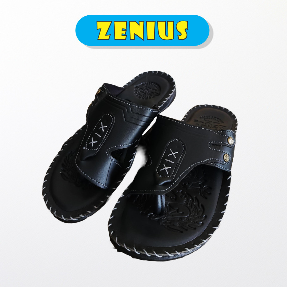 Zenius Elcarette Sandal Premium Kulit Original Pria Dewasa