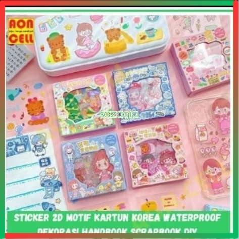 

(SG) Sticker stiker korea Waterproof PVC Dekorasi Botol Minum tumblr HP Laptop handbook scrapbook 2D A