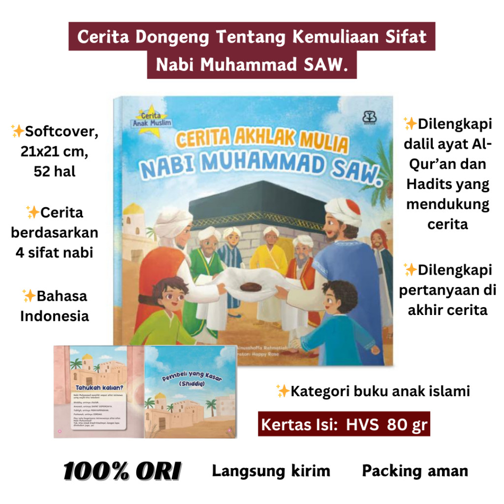 SOFTCOVER Buku Cerita Anak Muslim Cerita Akhlak Mulia Nabi Muhammad SAW