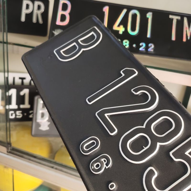 plat nomor mobil hitam angka variasi bolong angka stiker nyala bebas kustom