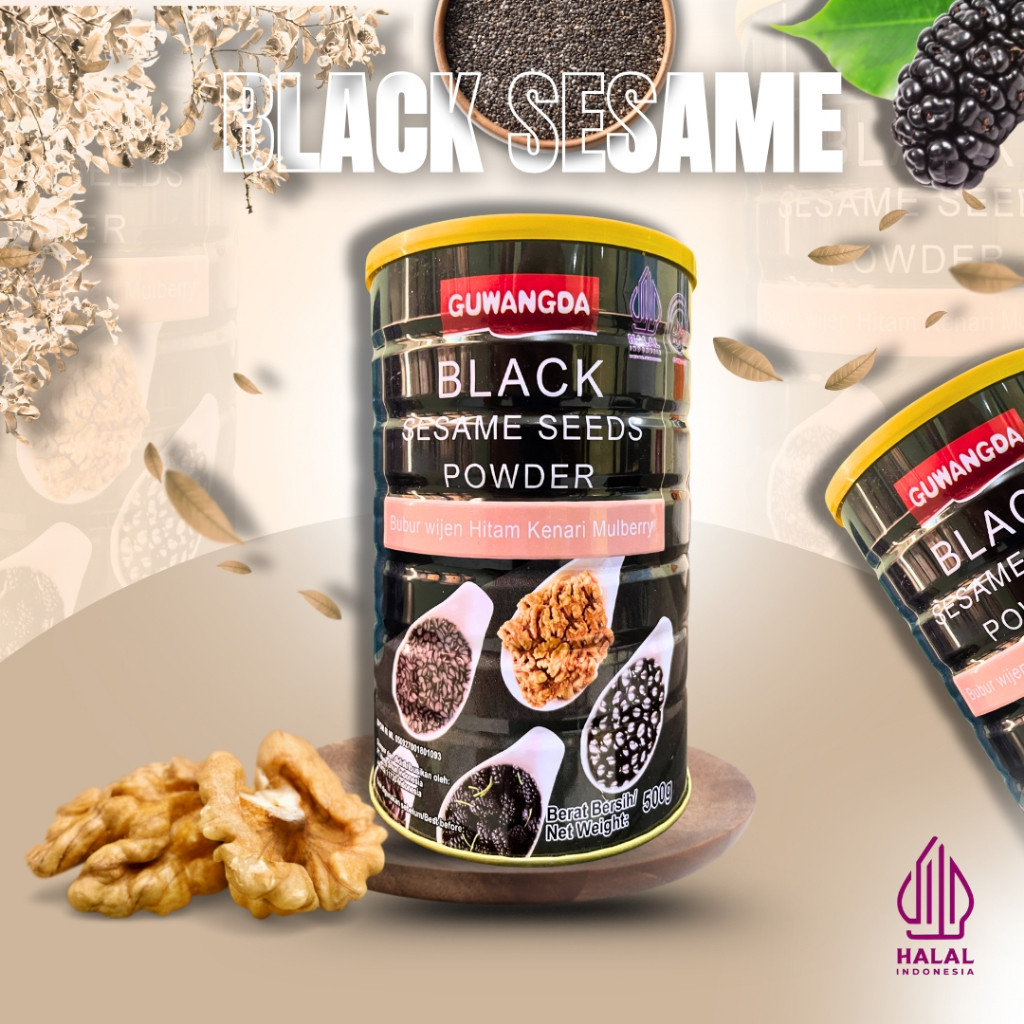 

BLACK SESAME SEEDS POWDER BUBUR WIJEN HITAM GUWANGDA BUBUR INSTANT 500GR