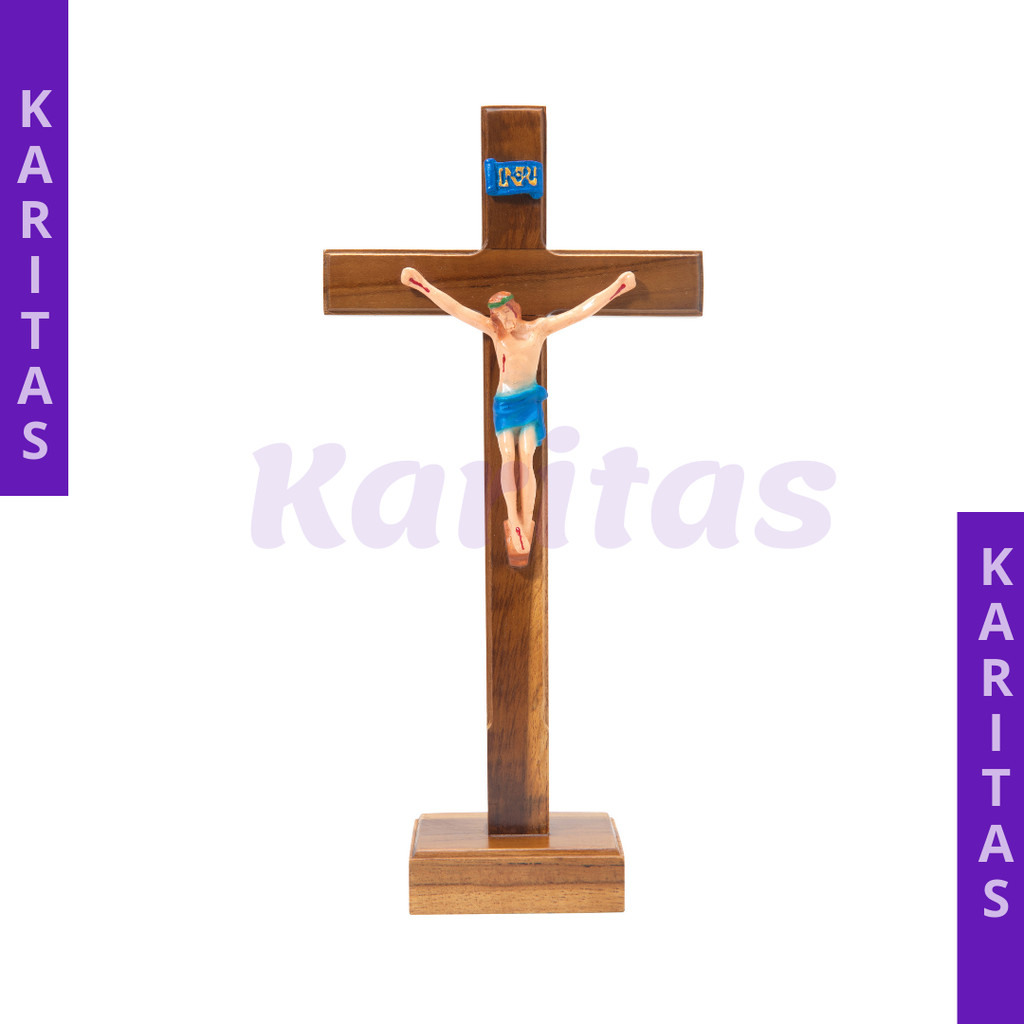 SALIB DUDUK KATOLIK 30 CM KORPUS FIBER / SALIB MEJA KATOLIK / SALIB ALTAR PATUNG YESUS / SALIB BESAR