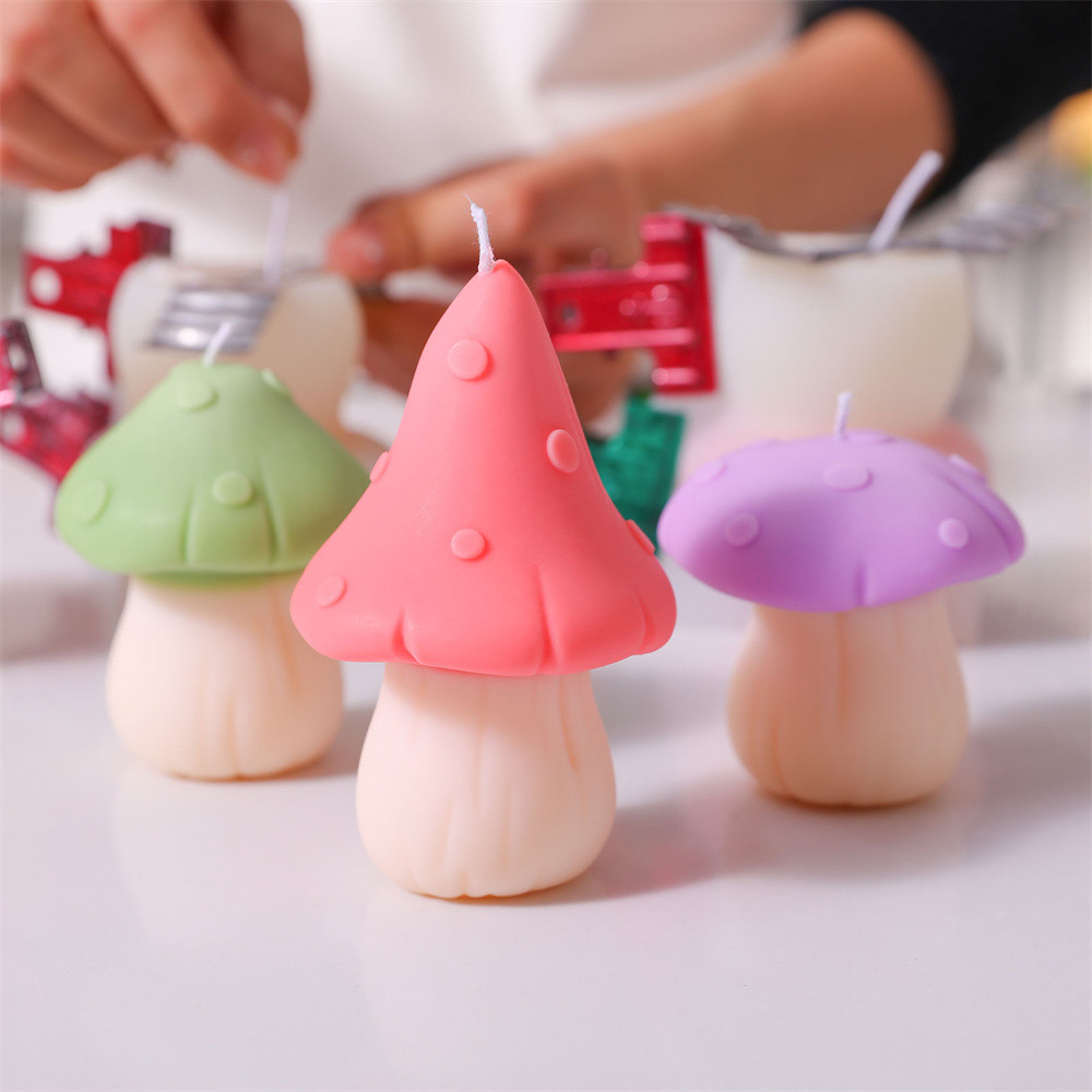 

Boowan Nicole Creative Mushroom Silicone Candle Mold Handmade 3D Scented Candle Making Supplies Ice Fondant Mould
