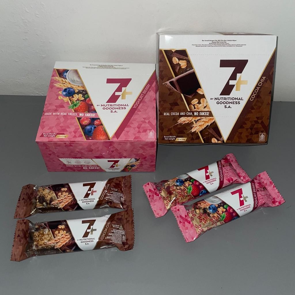 

7+ CEREAL BAR COCOA CHIA / YOGHURT BERRY 22 GRAM SEREAL BARS 7+ By Nutritional Goodness S.A.