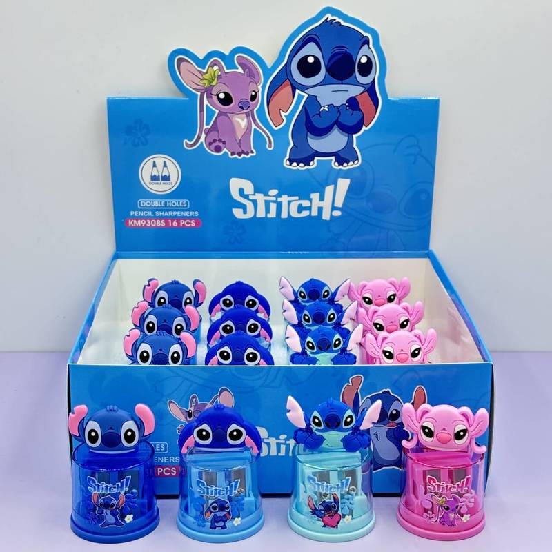 

16pcs Disney Stitch Doll Pencil Sharpeners Cartoon Student Double Hole Sharpening Tools Stationery School Supplies Wholesale