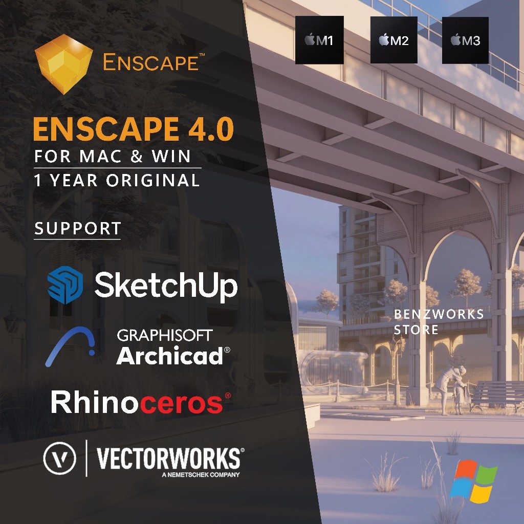 ENSCAPE 3D 4.0 ORIGINAL 1 YEAR FOR WIN MAC M1 M2 M3