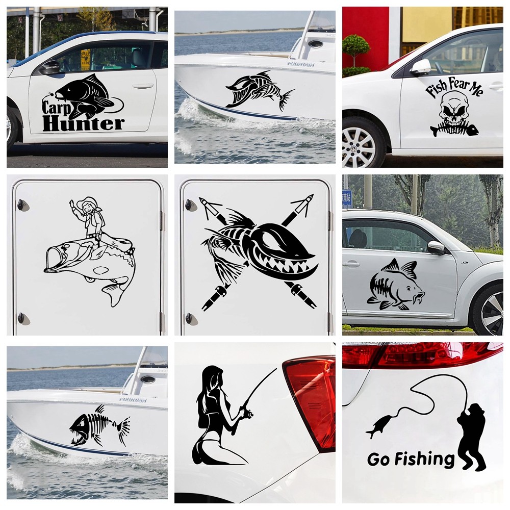 

Cute Go Fishing Car Decal Decals Vinyls Decals Fashion Creative Car Full Body Head Styling Stickers