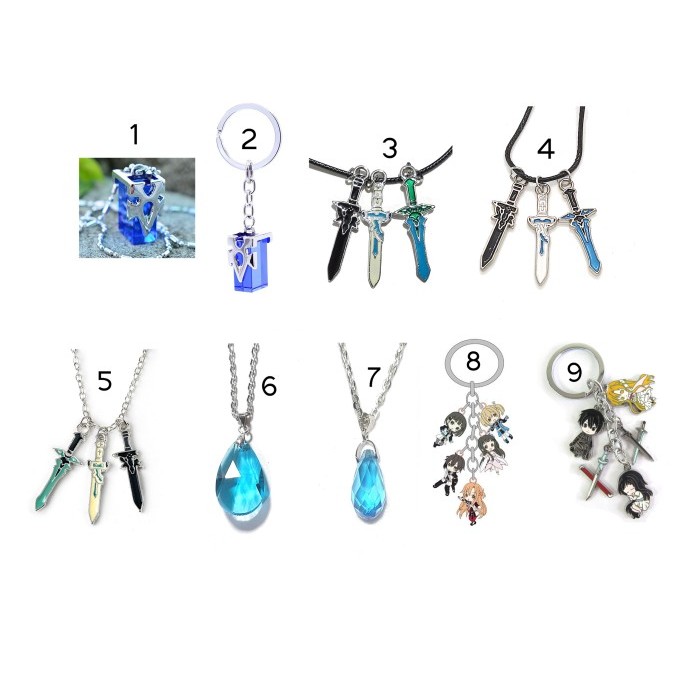 Kalung anime sword art online sao pedang kirito 3 sword tanpa kotak