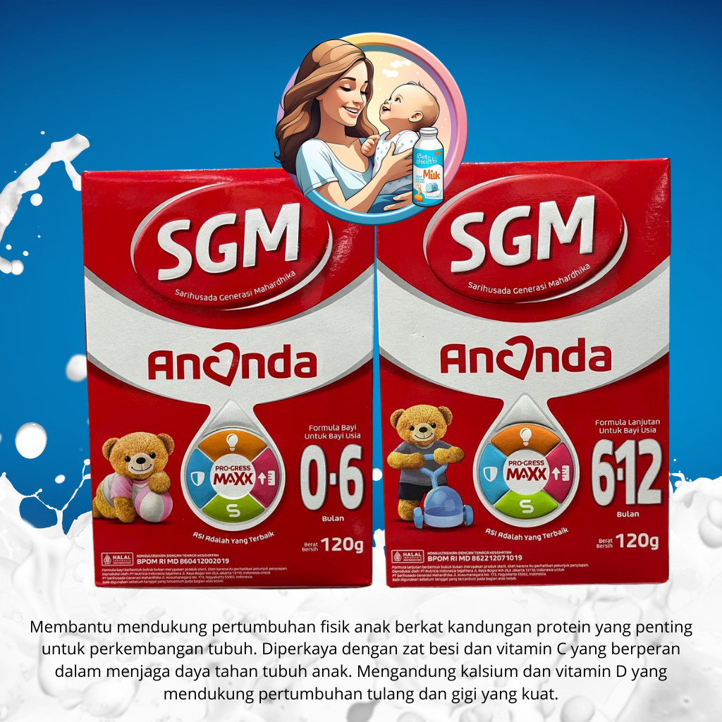 SGM Ananda 120gr - 0-6 Dan 6-12 Bulan Susu Formula Untuk Pertumbuhan Bayi