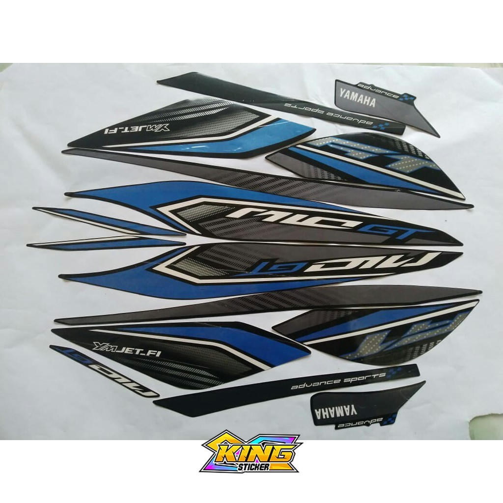 Stiker motor striping yamaha mio gt 2013 hitam biru