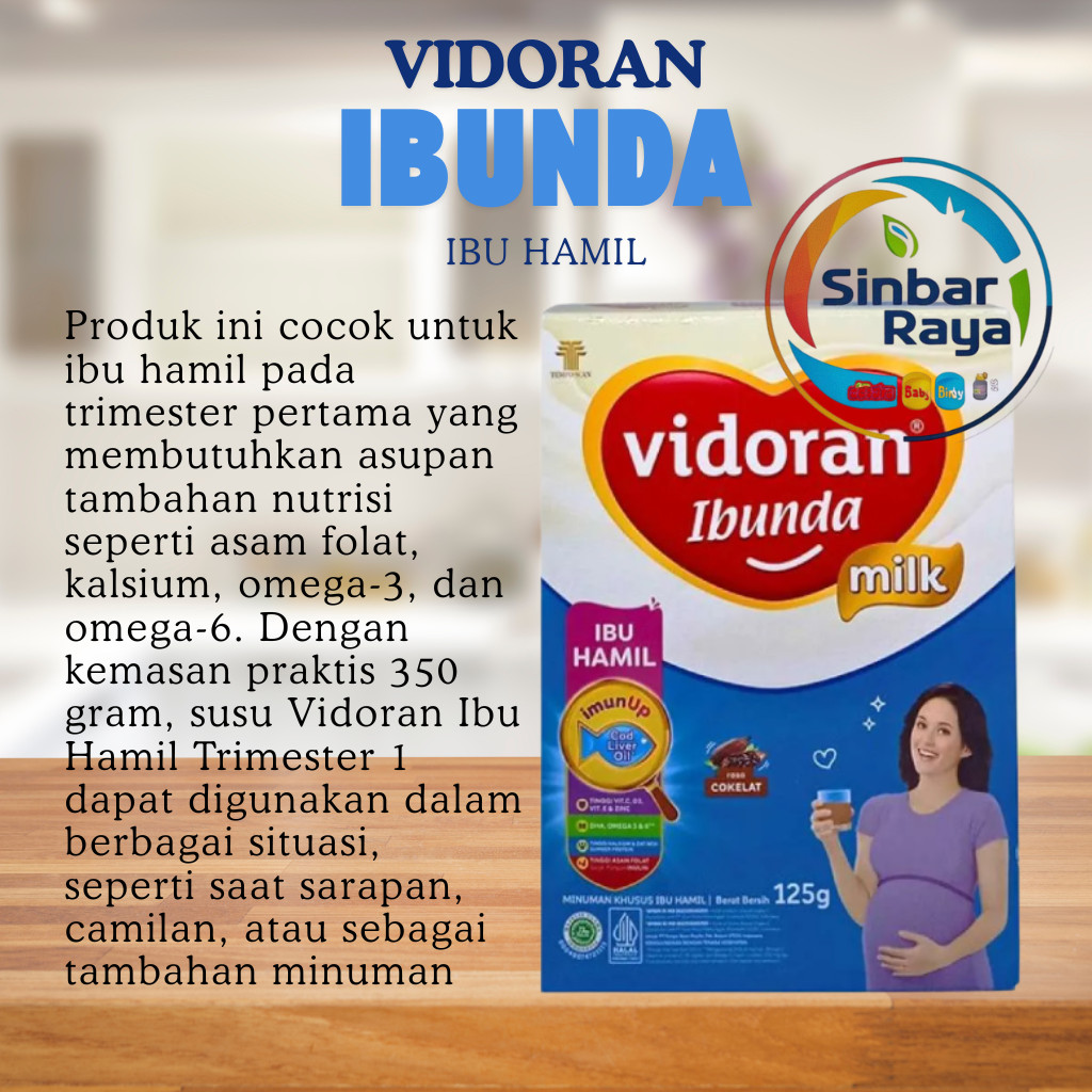 VIDORAN Bunda Susu Ibu Hamil 125gr Rasa Coklat Kaya Nutrisi Untuk Tumbuh Kembang Janin
