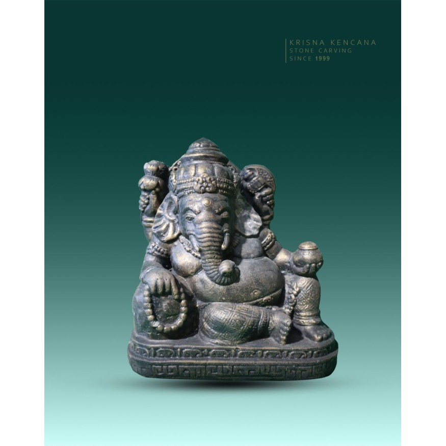 Patung Dewa Ganesha/Ganapati relax antik