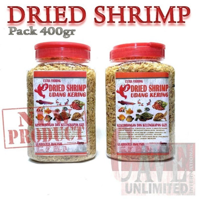 Udang kering makanan pakan reptile kura kura air brazil dada merah