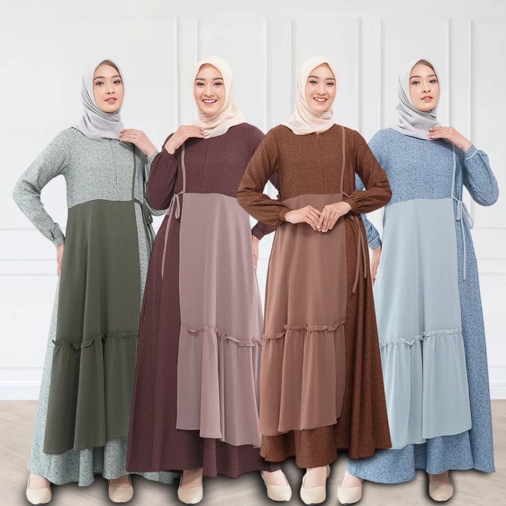 Gamis Wanita Raunapride Jacquard / RGD - 57 / Fashion Muslim Terbaru