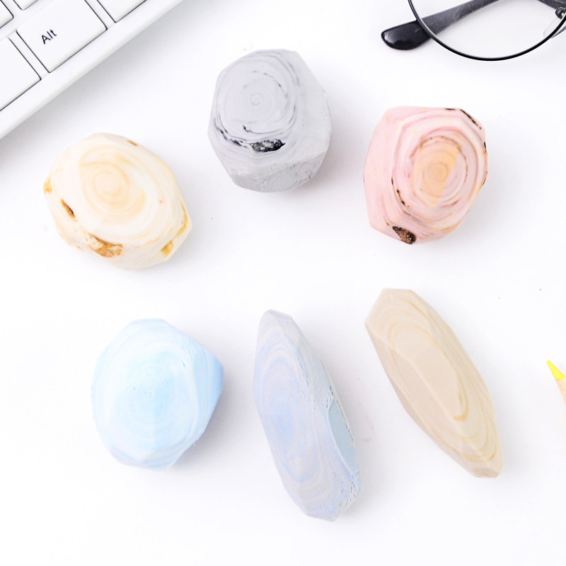 

3 pcs/lot Novelty Stone Shape Style Pencil Eraser Rubber School Office Soft Erasers Drawing Student Kids Gift Stationery Supply