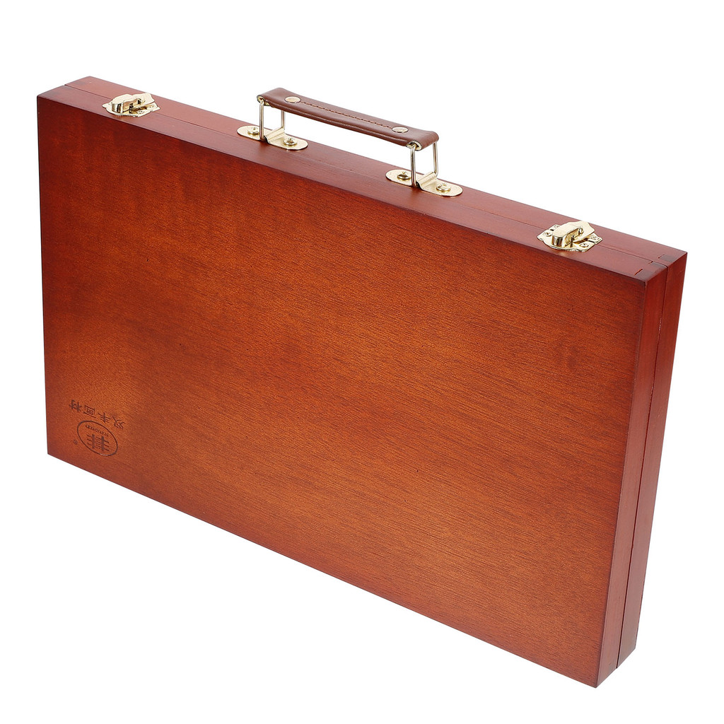 

Portable Wooden Paint Box Oil Painting Case Storage Sketchbooks Drawing Cases Light Brown Travel Easel Boxes