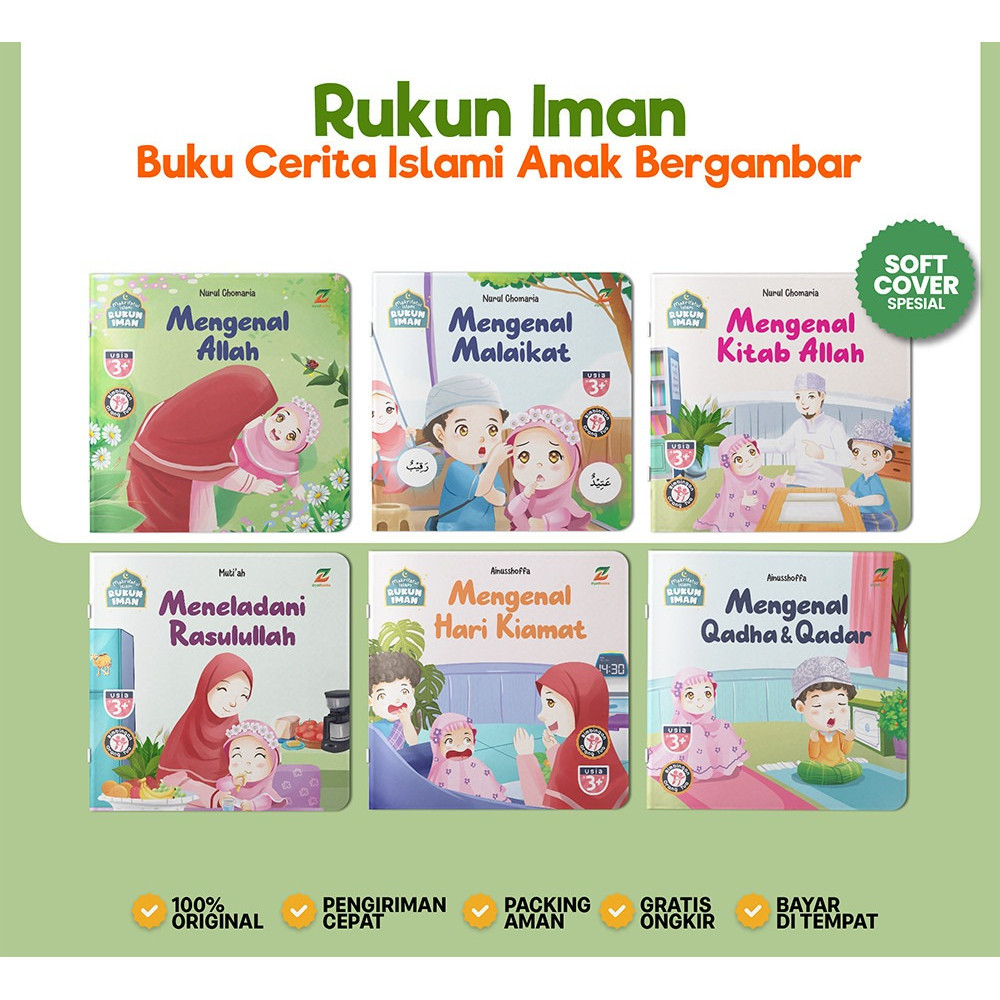 (1 set isi 6 buku) seri makrifatul Islam - Buku Cerita Islami Anak Bergambar Rukun Iman