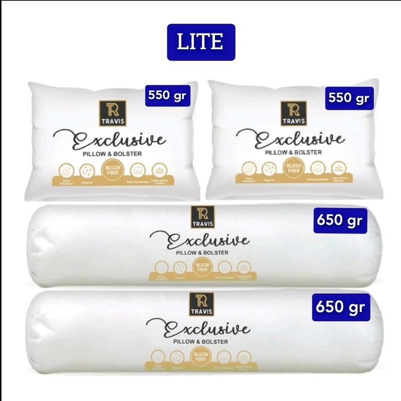 

isi 4 LITE - 45x60 COTTON SERIES 4 Bantal Silikon Grade A Guling Katun Merk TRAVIS