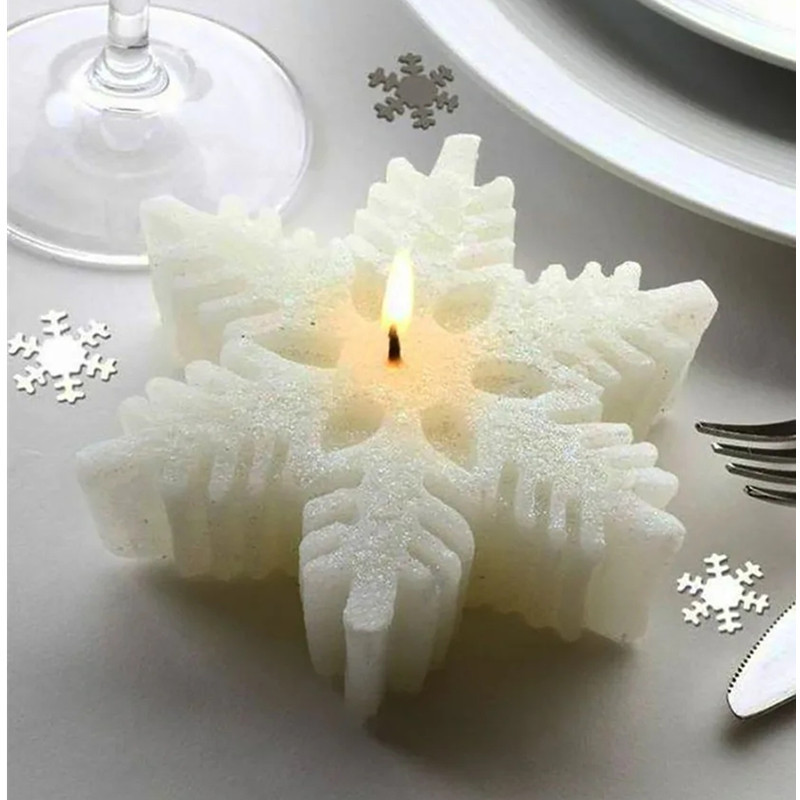 

Snowflake Candle Silicone Mold Handmade Soap Aromatherapy Gypsum Resin Ice Mould Candle Making Kit Home Decor Gifts