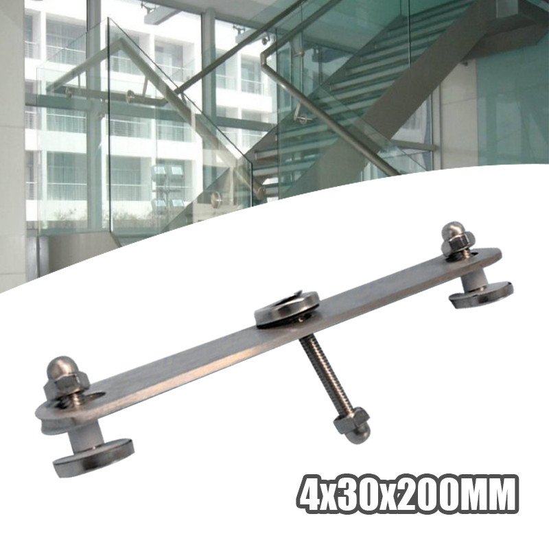 Railing Tangga Penjepit Kaca Strip Double Metallic Jepitan Kaca Railing Kaca Stainless 304 Penjepit 