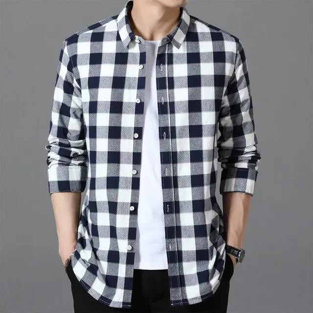 KEMEJA FLANEL DISTRO SURFING LENGAN PANJANG PRIA MOTIF KOTAK BAJU FLANEL Casual Cowok Hitam Pendek H