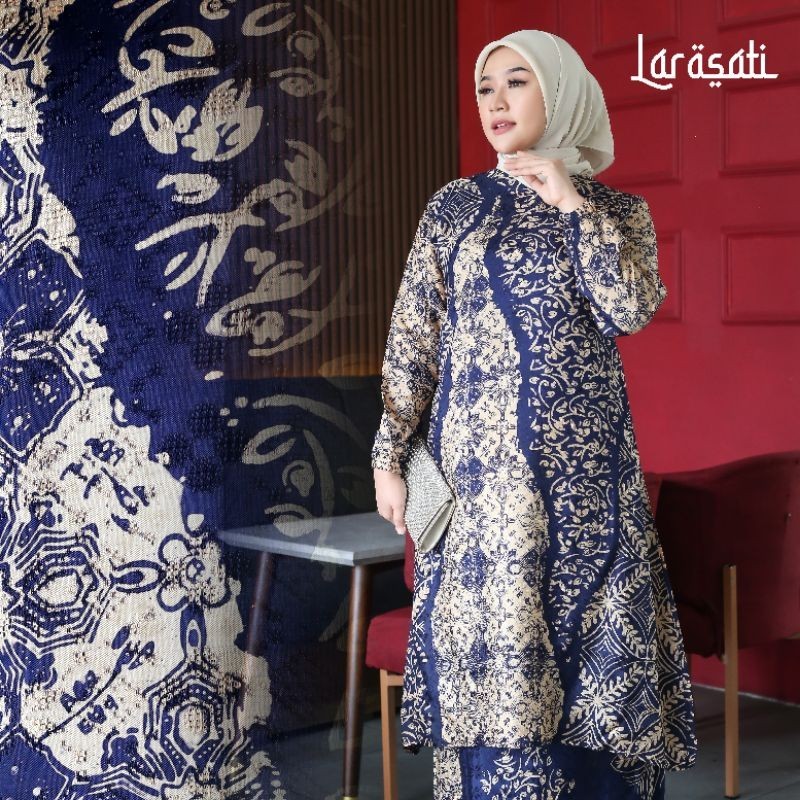 GAMIS BATIK WANITA LARASATI | BATIK VISCOSE WANITA BATIK WANITA SET PAKAIAN TRADISIONAL BAJU KONDANG