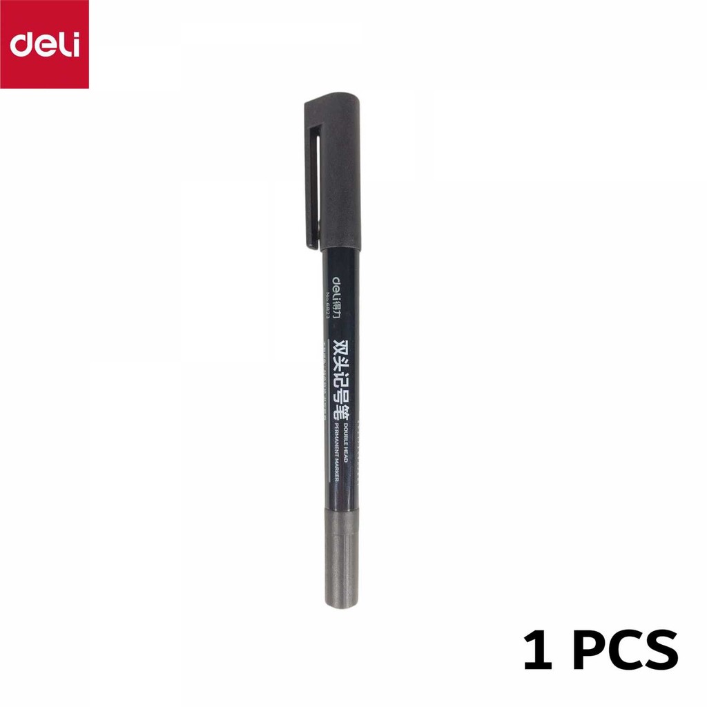 

Deli Pena Permanen Dual Head Tip Marker Pens Waterproof - 6823