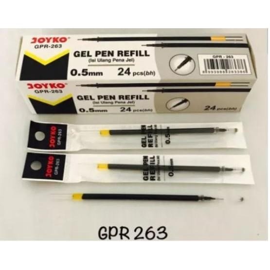 

1 pack (24 pcs) isi ulang refill pulpen gel pen joyko 0,5mm GPR-200