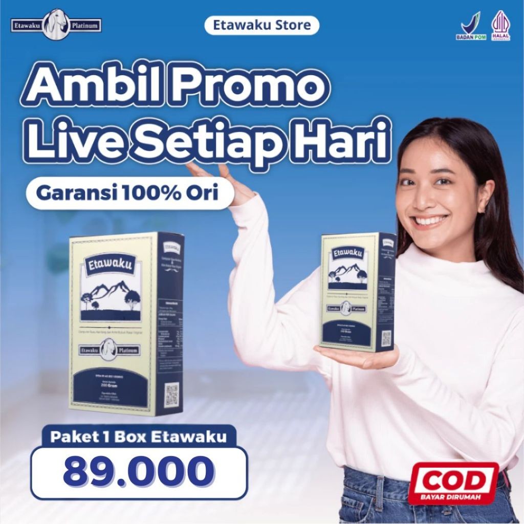 

Etawaku Platinum Susu Kambing Etawa Untuk Nyeri Tulang Sendi Dan Sesak 1 Box