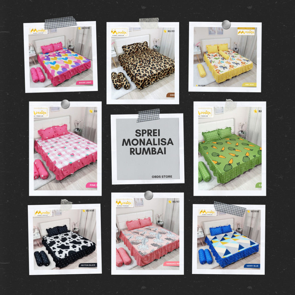 HABISIN STOK SPREI RUMBAI MONALISA BATMAN, DORAEMON, KARAKTER, LUCU 180X200, 160X200