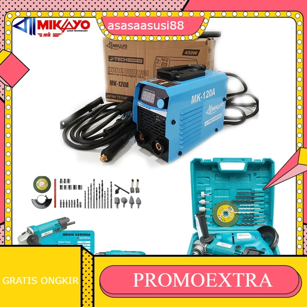 NEW PAKET MESIN LAS GENMARU 380 Watt GERINDA TANGAN 4" MAILTANK BOR 13MM MAILTANK SH-11  BOLAK BALIK