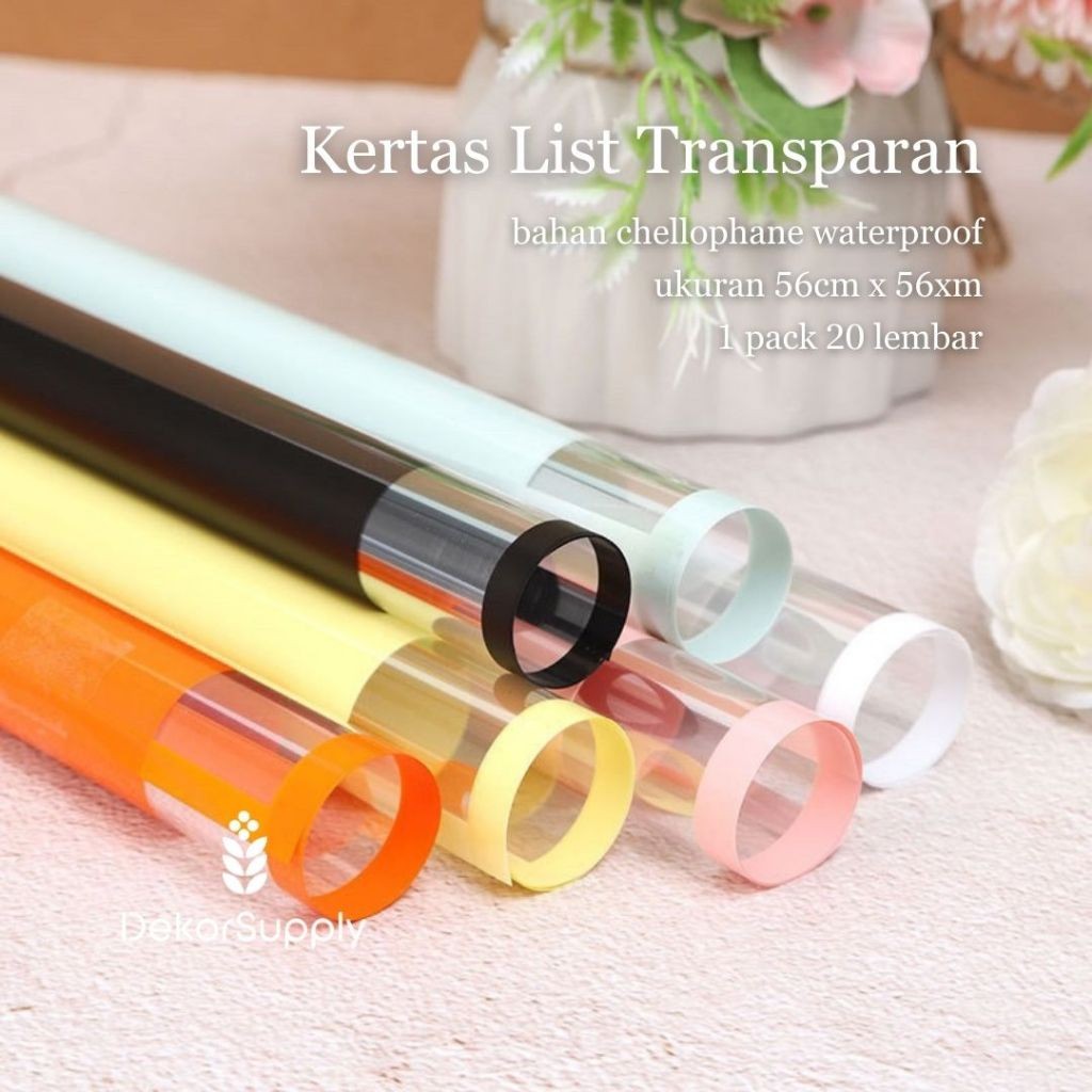 

Kertas List Transparan List Kertas Buket Pack 20 Lembar