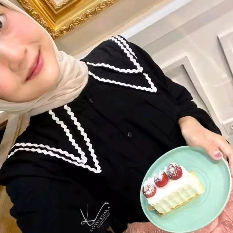 BEBENGFKRIBBO  - ZJD BLOUSE UFIA MODEL POLOS KERAH SAILOR / PINKA Blouse Kemeja Kerah Renda / Atasan