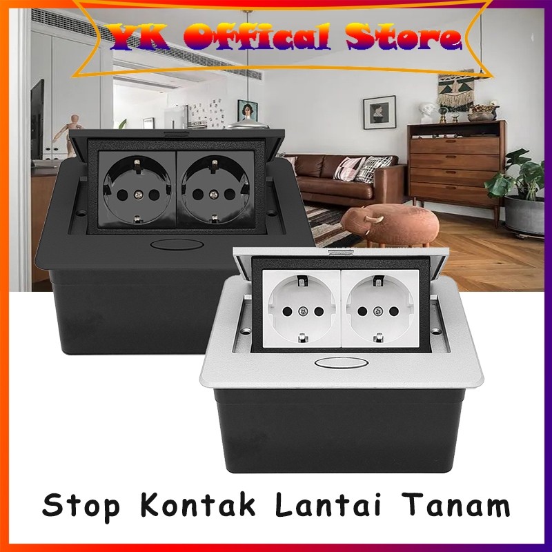 Stop Kontak Lantai Tanam Arde 2 Lubang/ Stop Kontak Lantai 4 Modul Arde Arde